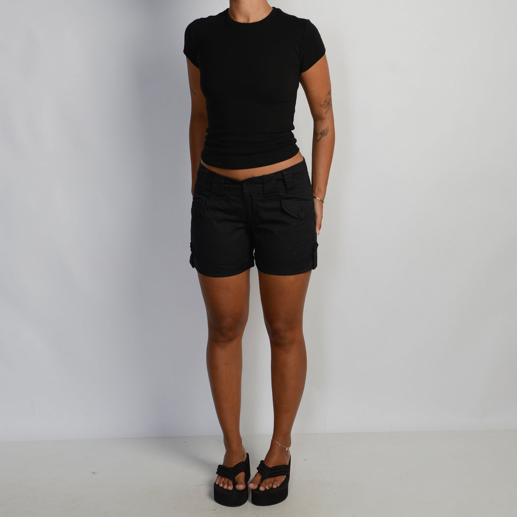 BLACK COTTON SHORTS