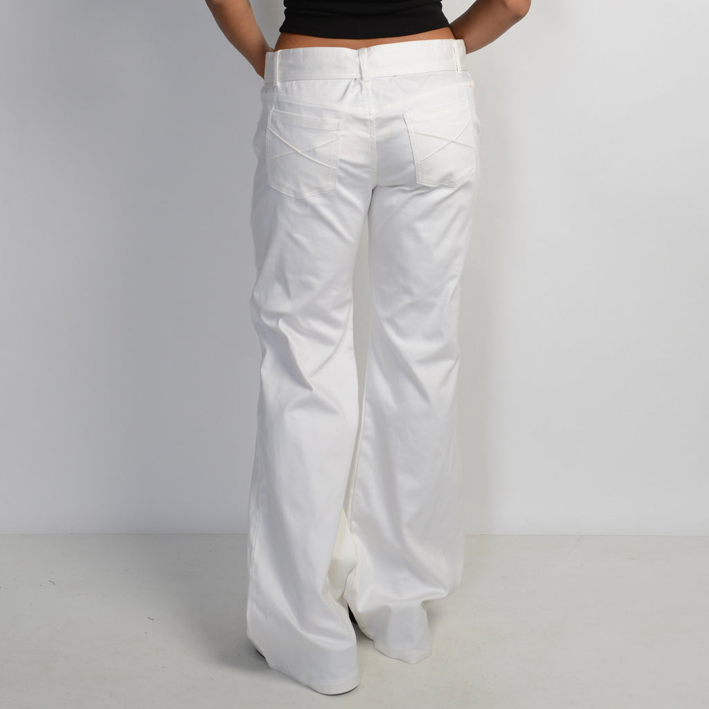 WHITE FLARED TROUSERS