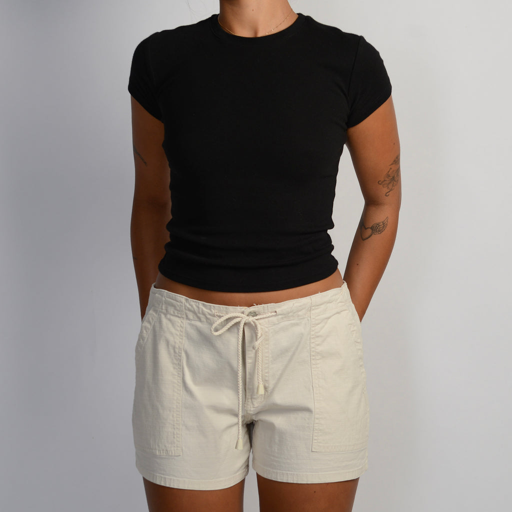 CREAM DRAWSTRING SHORTS – BEAN BY JESS