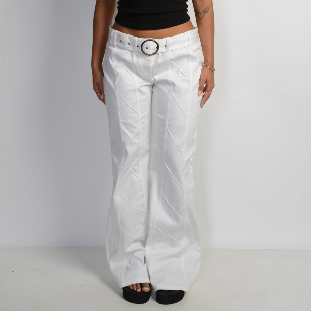 WHITE FLARED TROUSERS