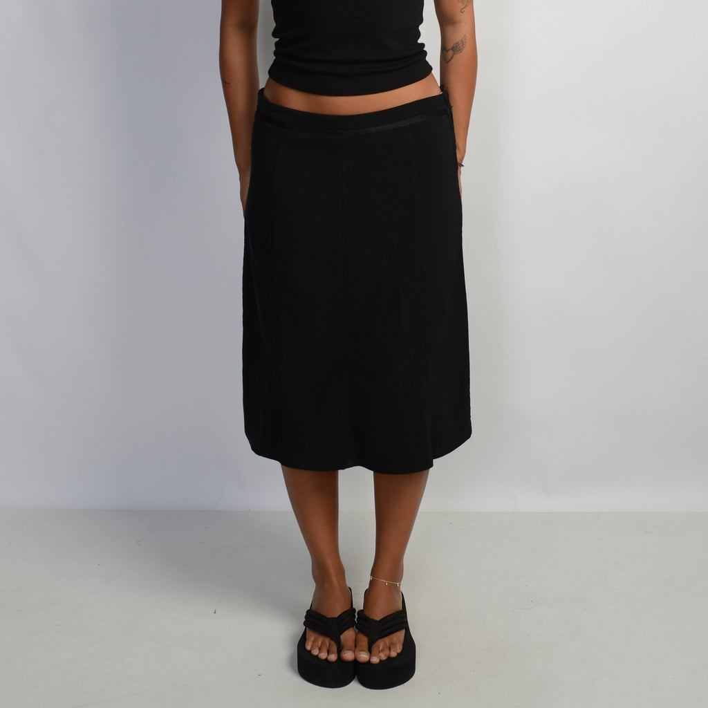 BLACK A LINE MIDI SKIRT