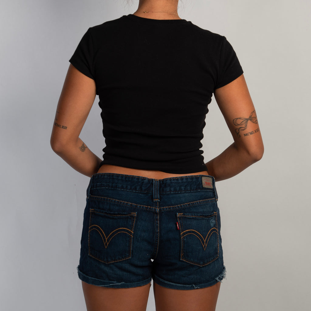 DARK WASH DENIM SHORTS