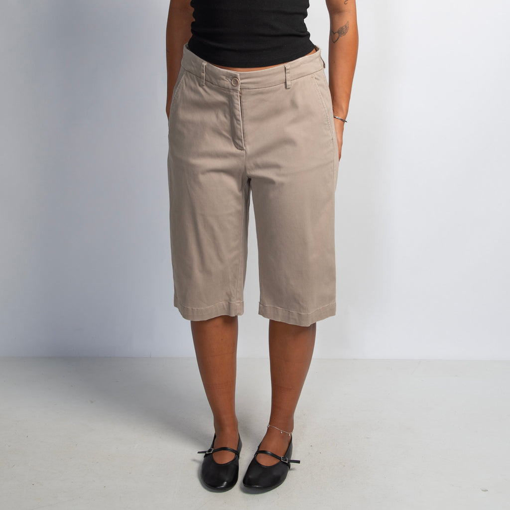 BEIGE CROP TROUSERS