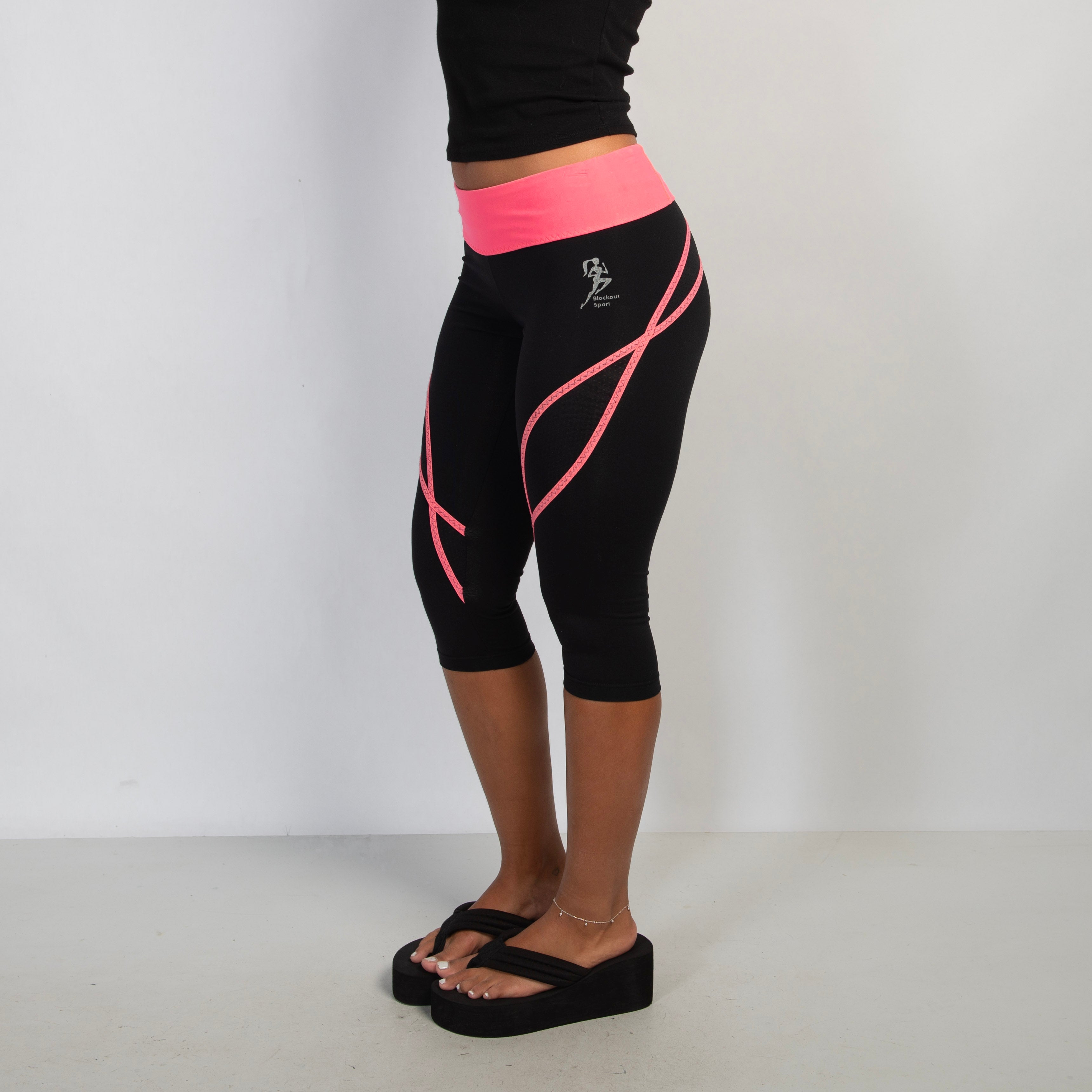 PINK ACCENT CAPRI TIGHTS