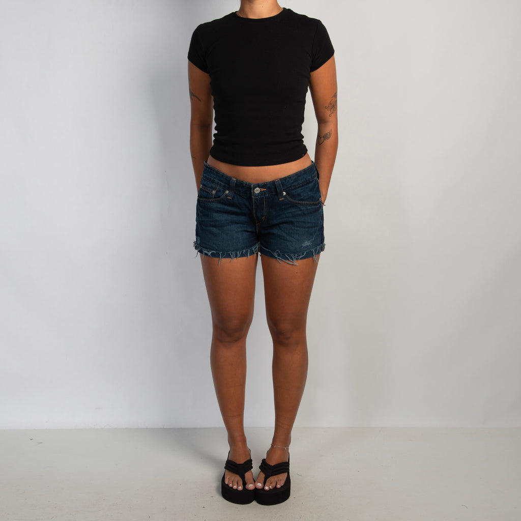 DARK WASH DENIM SHORTS