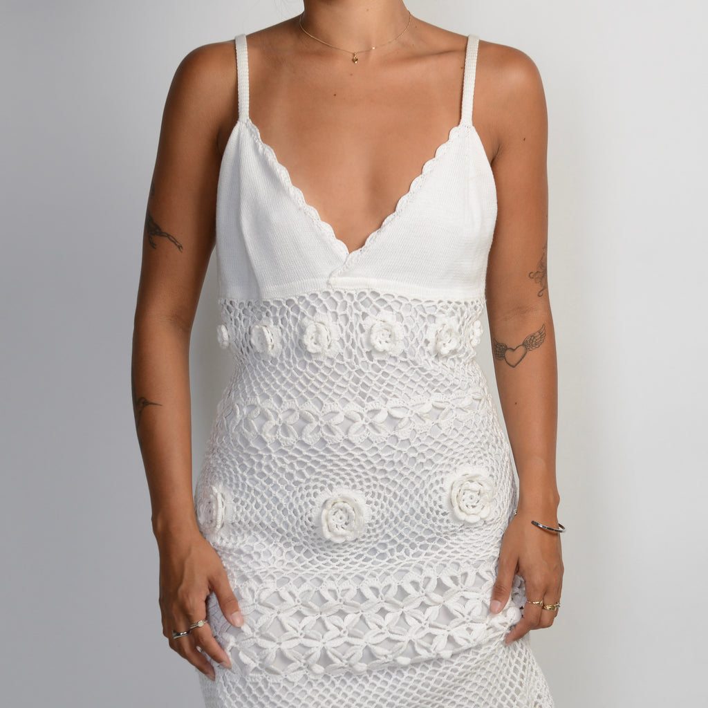 WHITE CROCHET DRESS