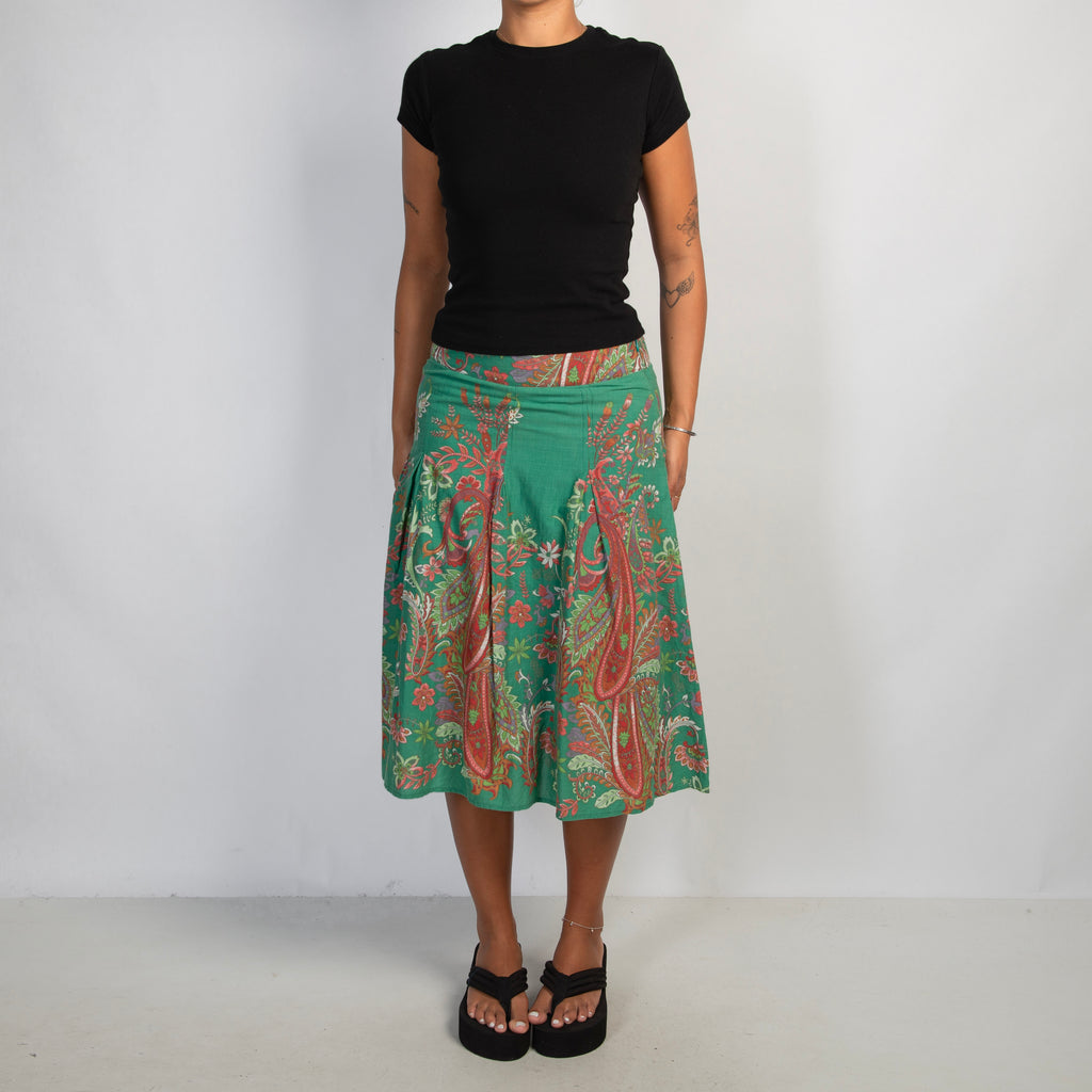 PAISLEY MIDI SKIRT