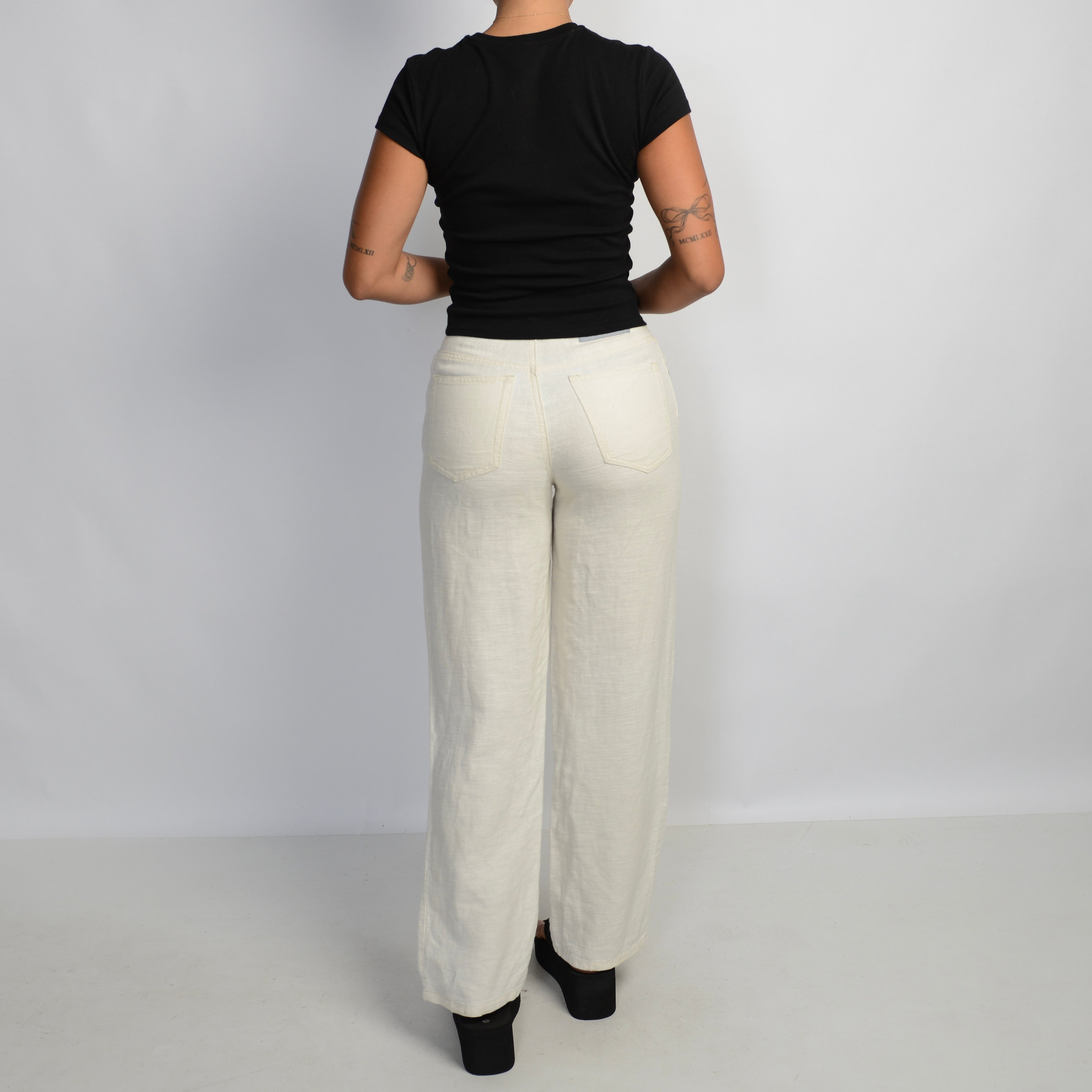 CREAM COTTON TROUSERS