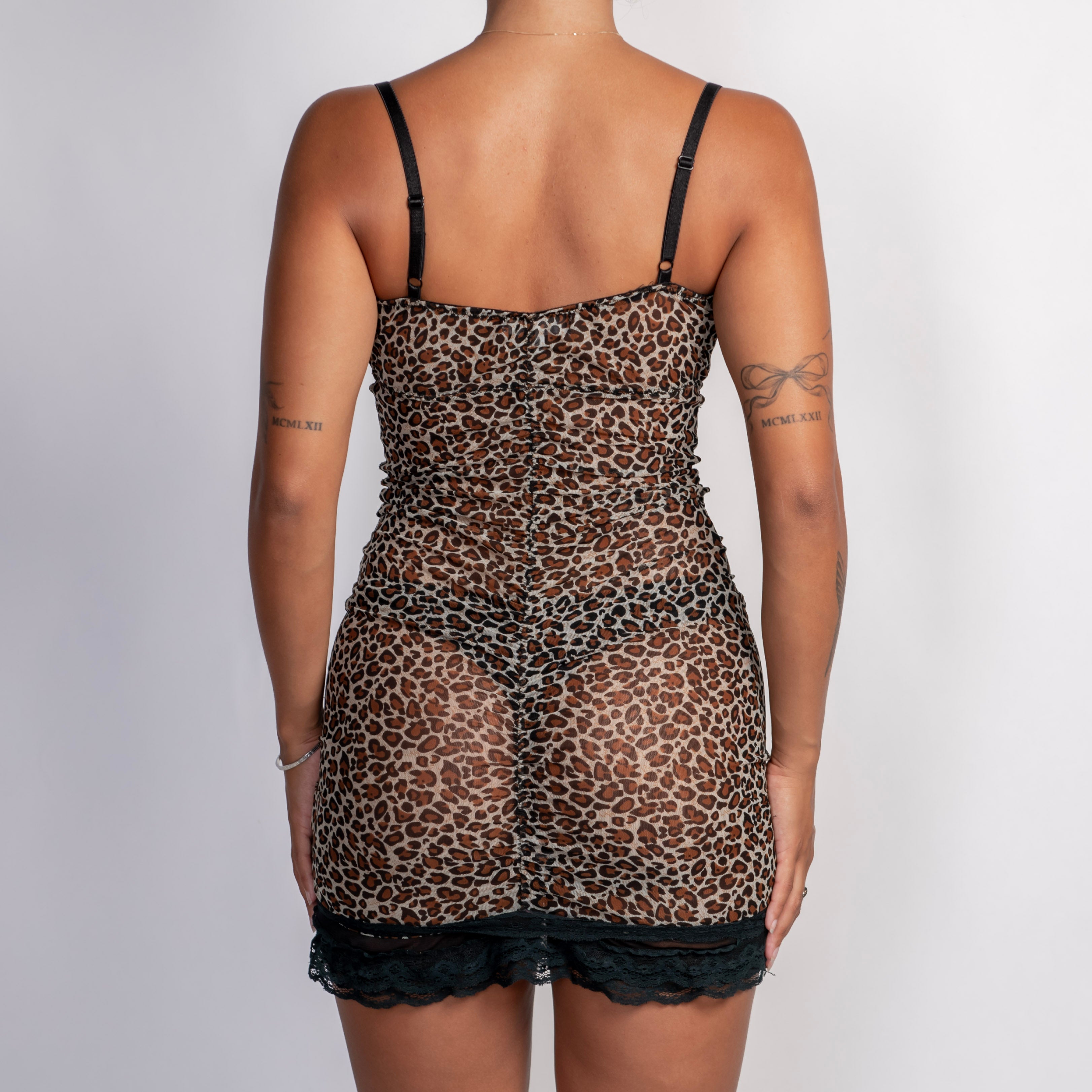 ANIMAL PRINT MESH CHEMIMSE