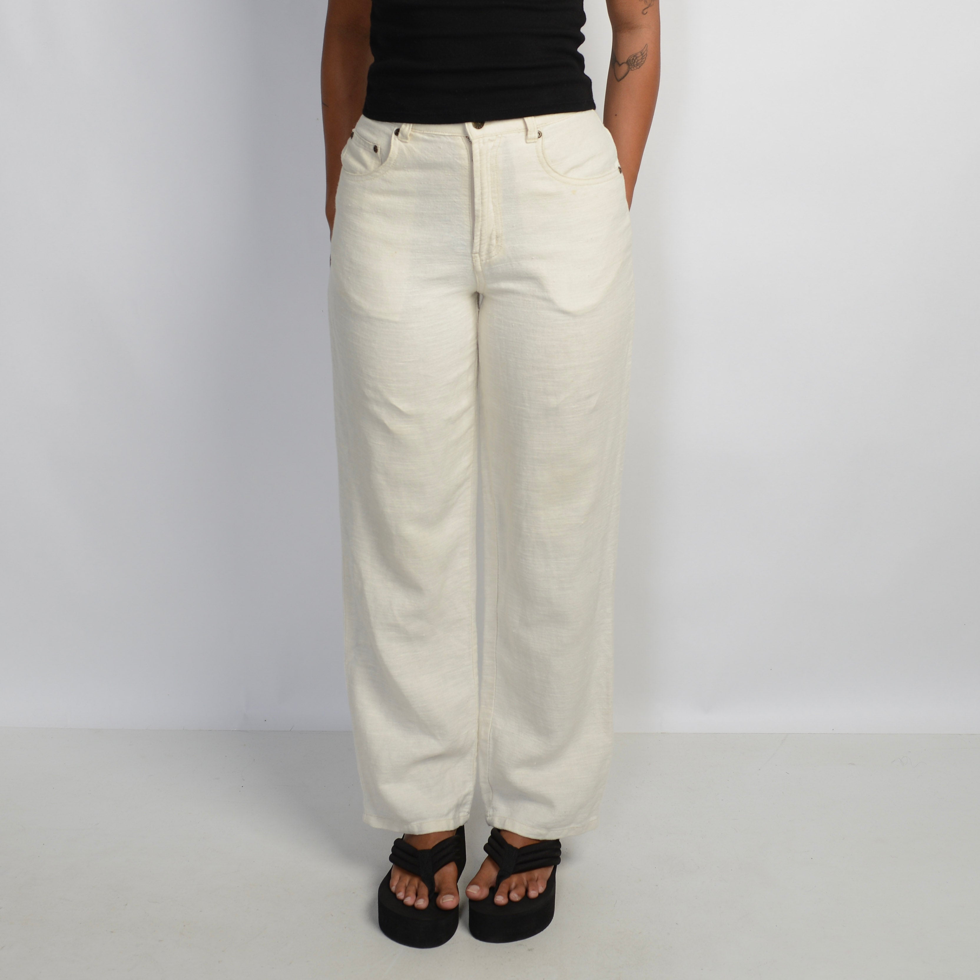 CREAM COTTON TROUSERS