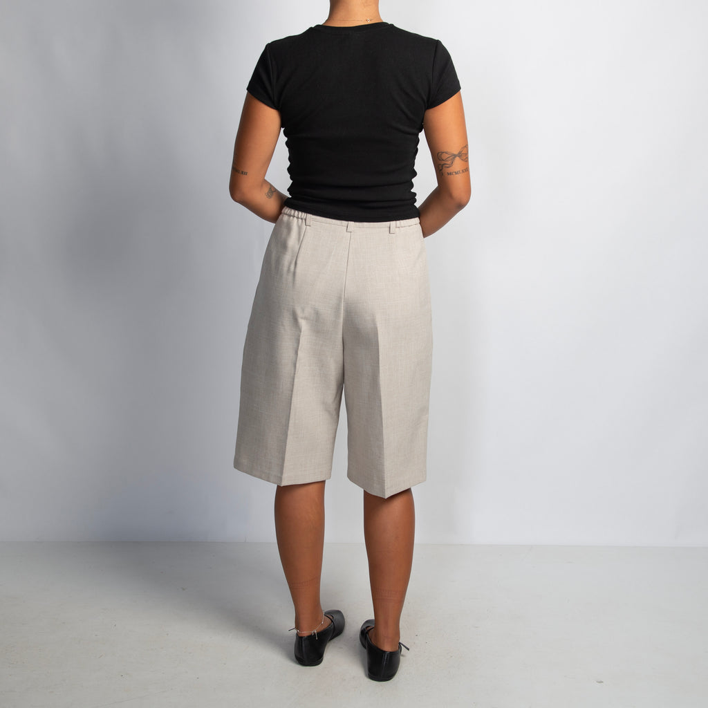 BEIGE LONGLINE SHORTS