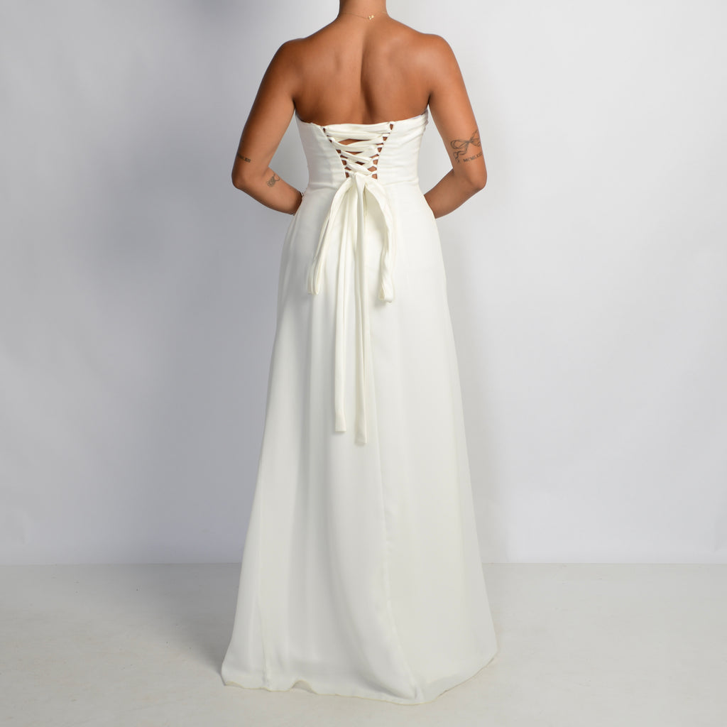 IVORY STRAPLESS GOWN
