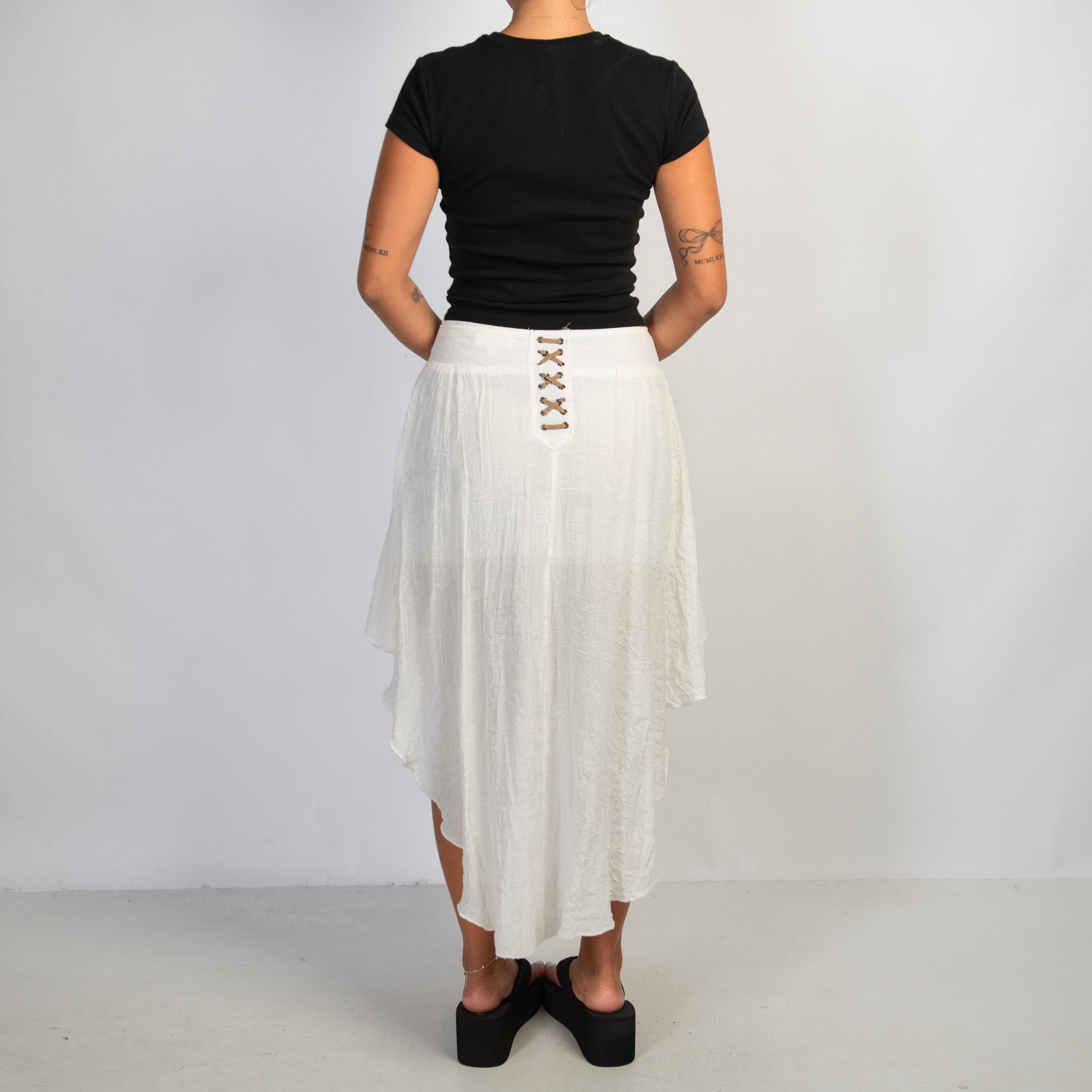 TEXTURED WATERFALL SKIRT