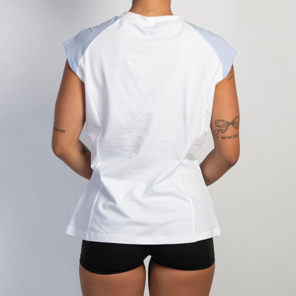WHITE RAGLAN TEE