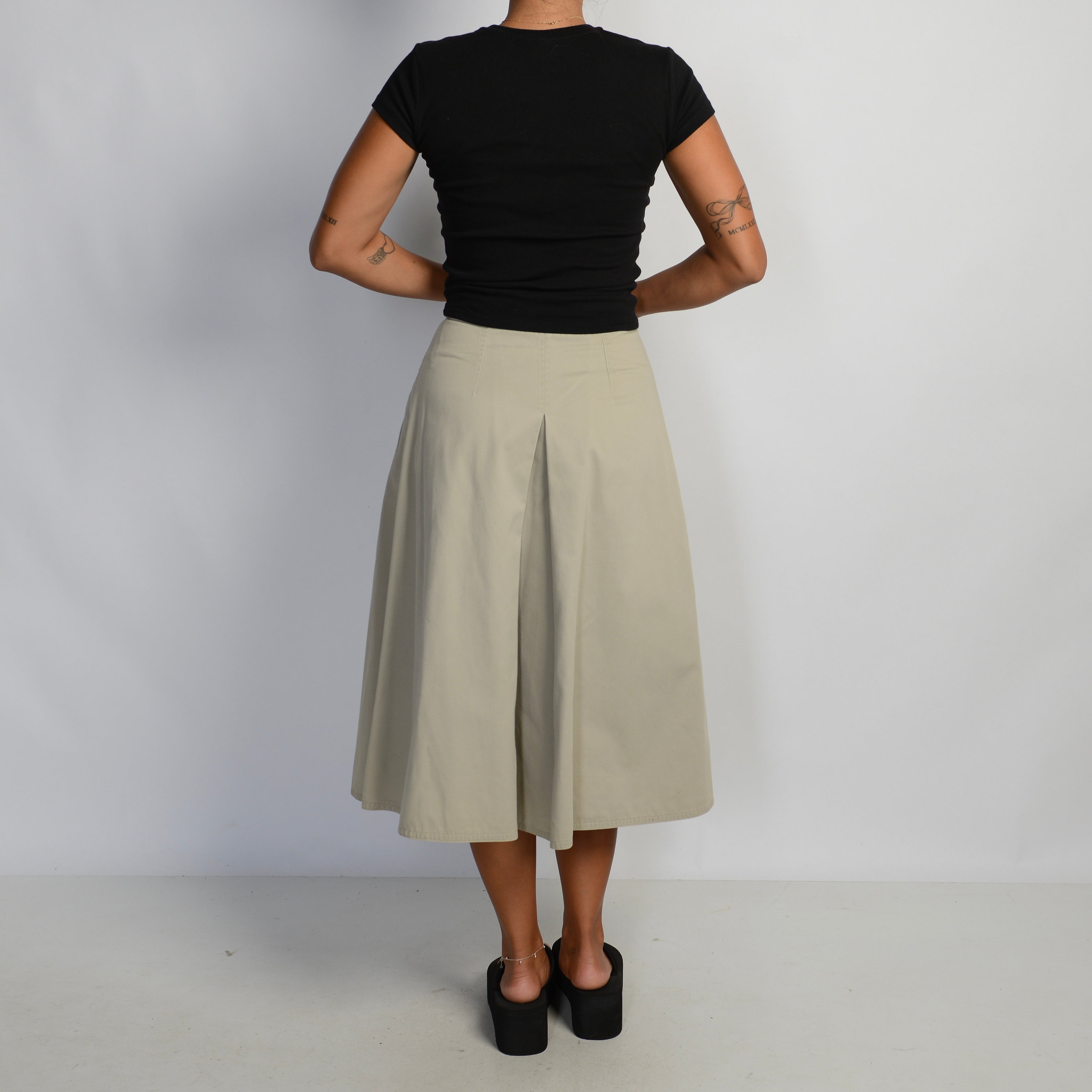 BEIGE COTTON DRILL SKIRT