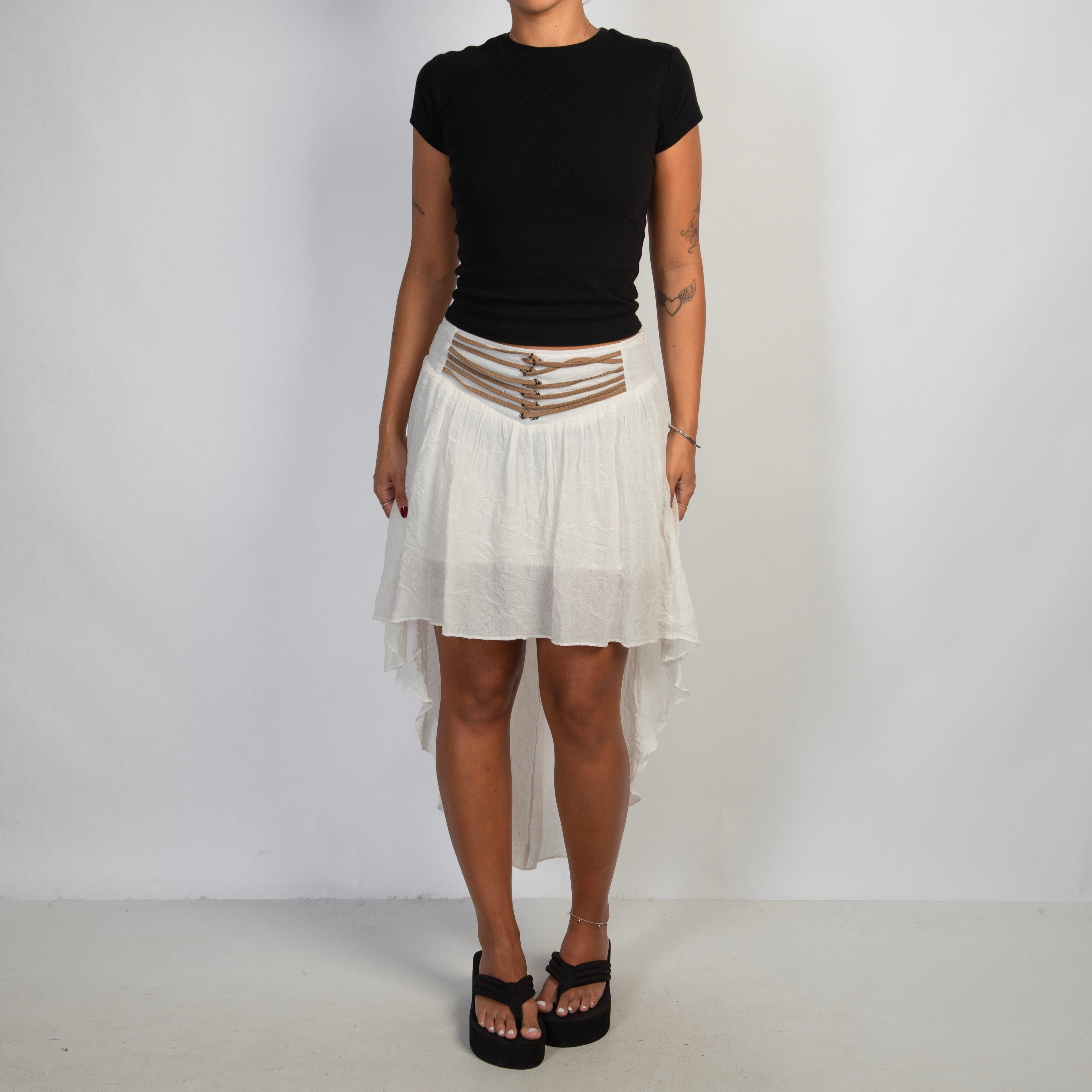 TEXTURED WATERFALL SKIRT