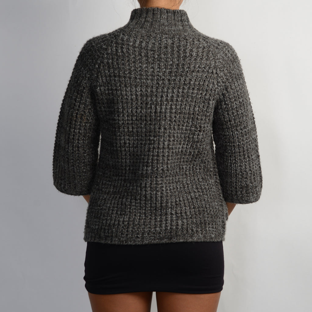 GREY MARLE KNIT CARDIGAN