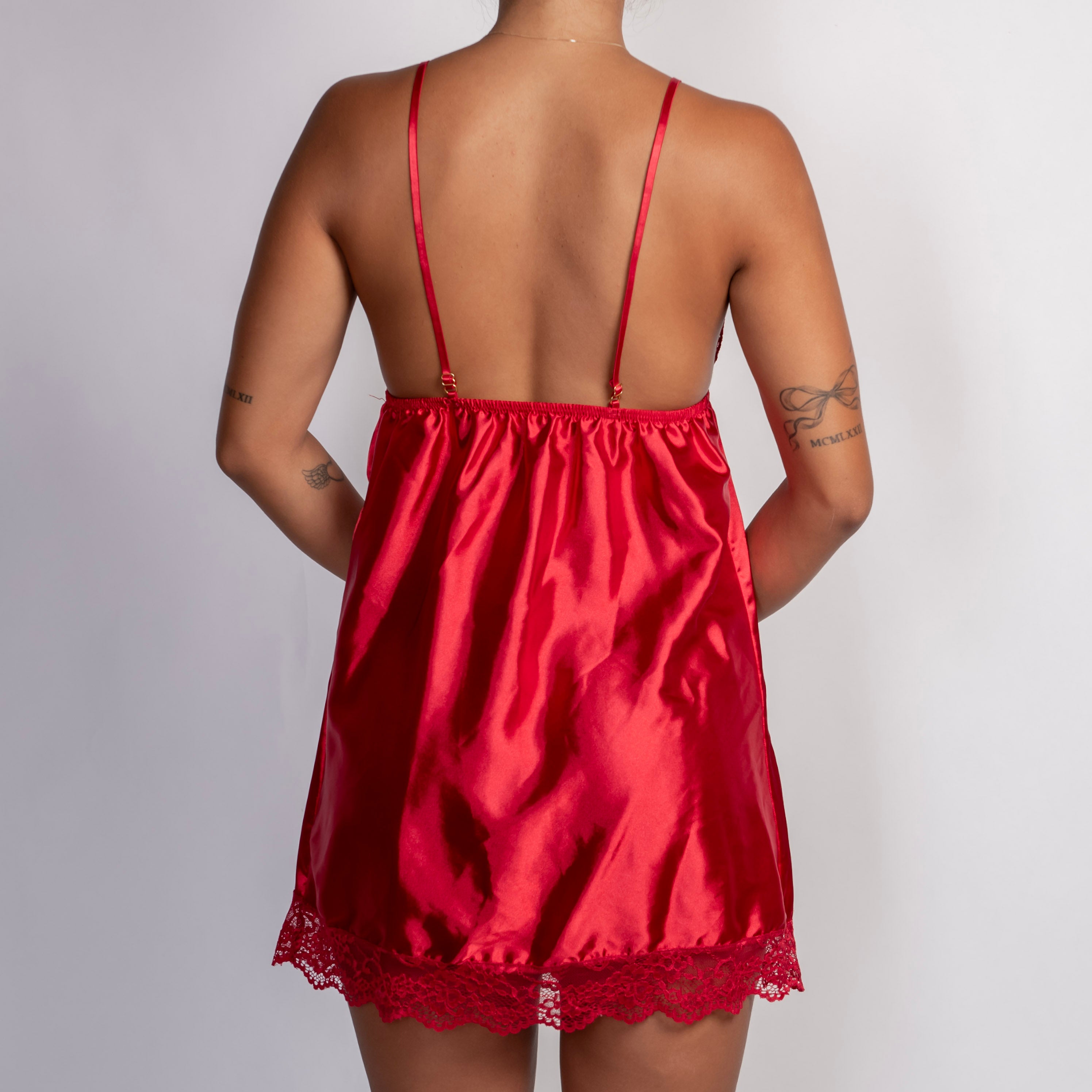 RED SATIN CHEMISE