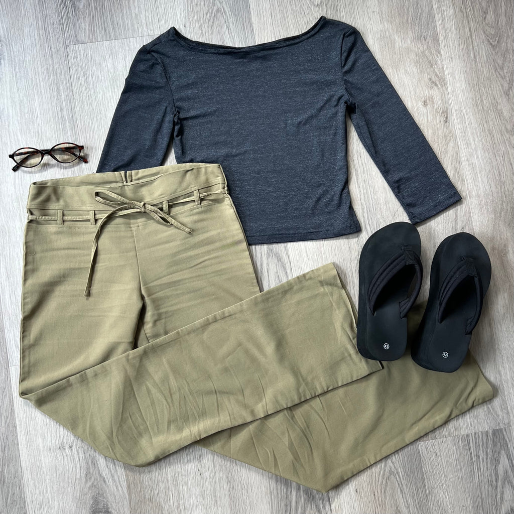 OLIVE DRAWSTRING PANTS