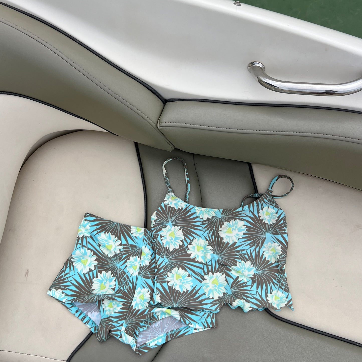 MINT PALM TANKINI CROP