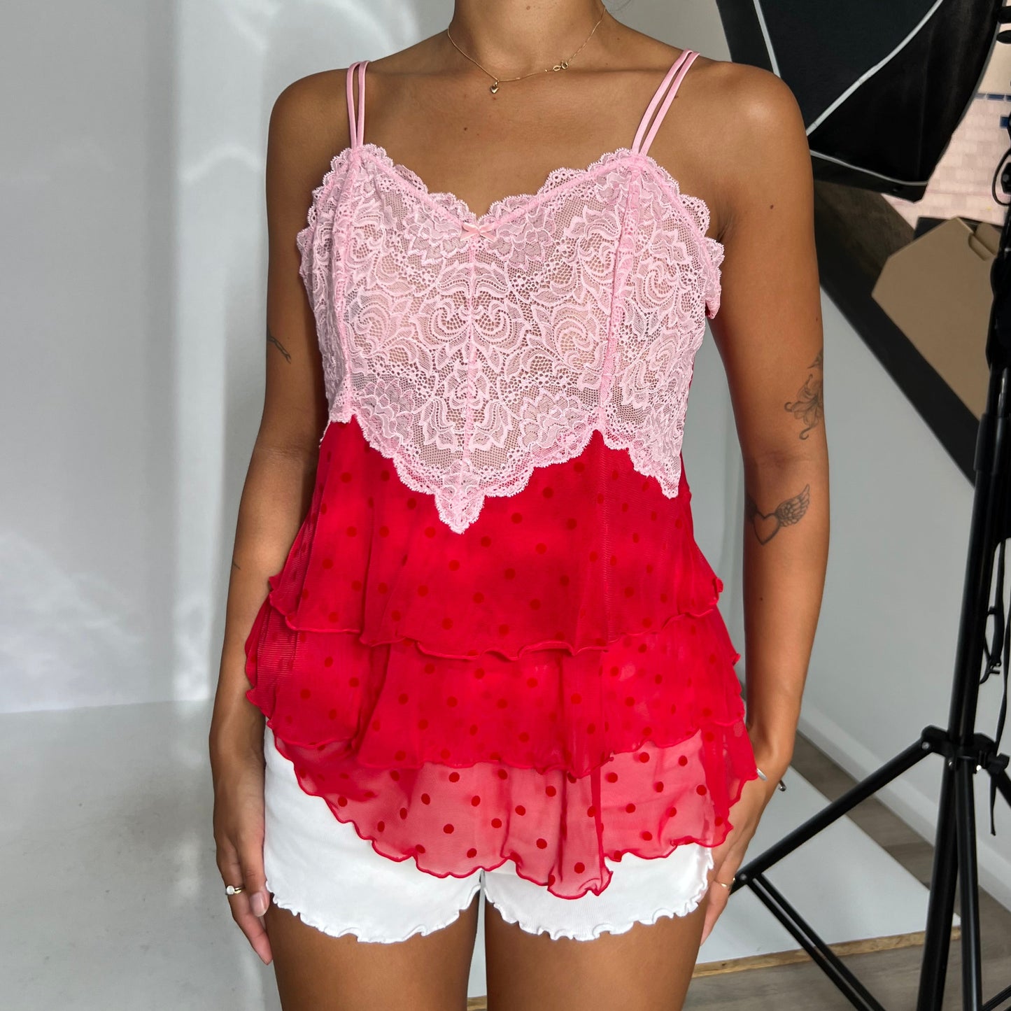 LACE TIERED CAMISOLE