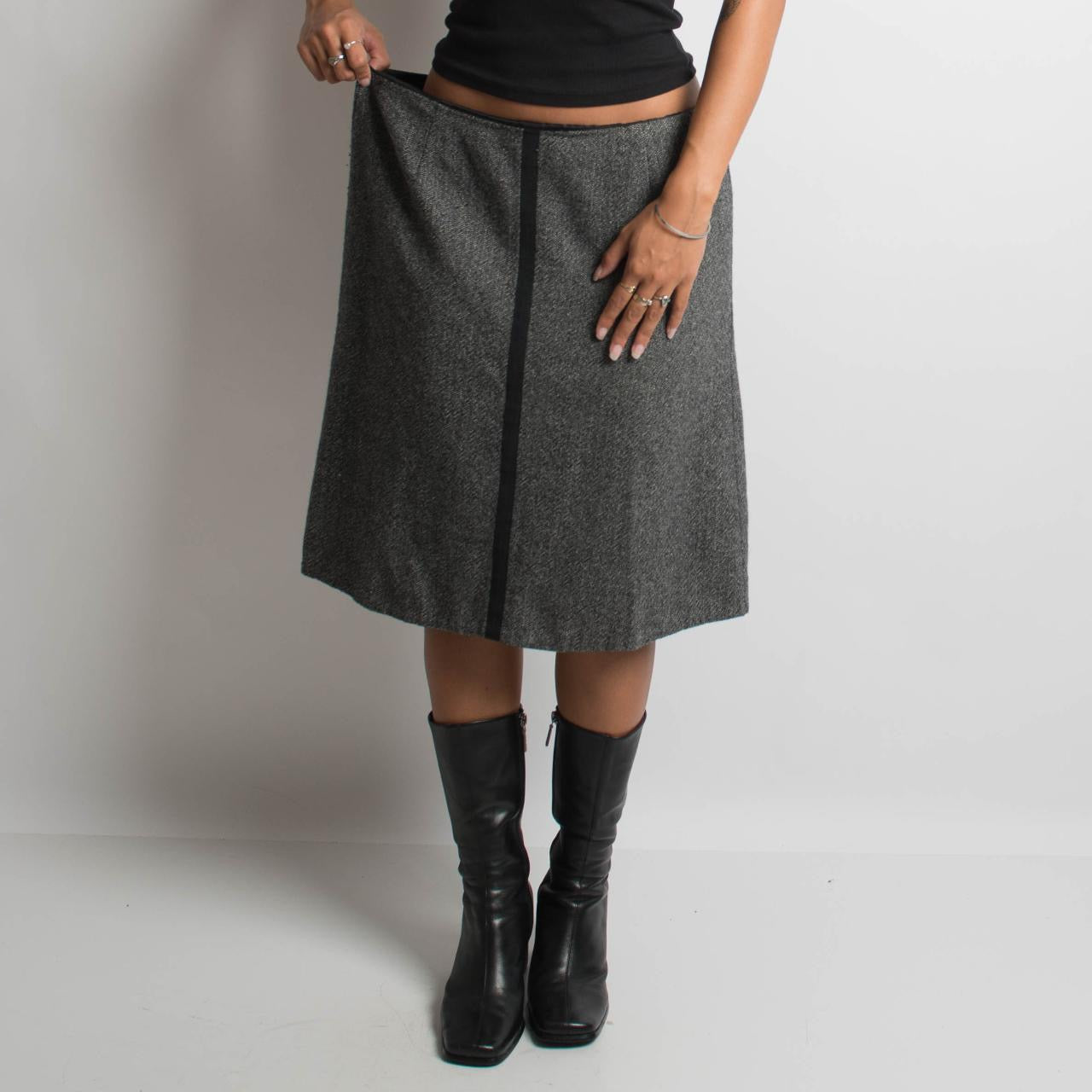 GREY MARLE MIDI SKIRT