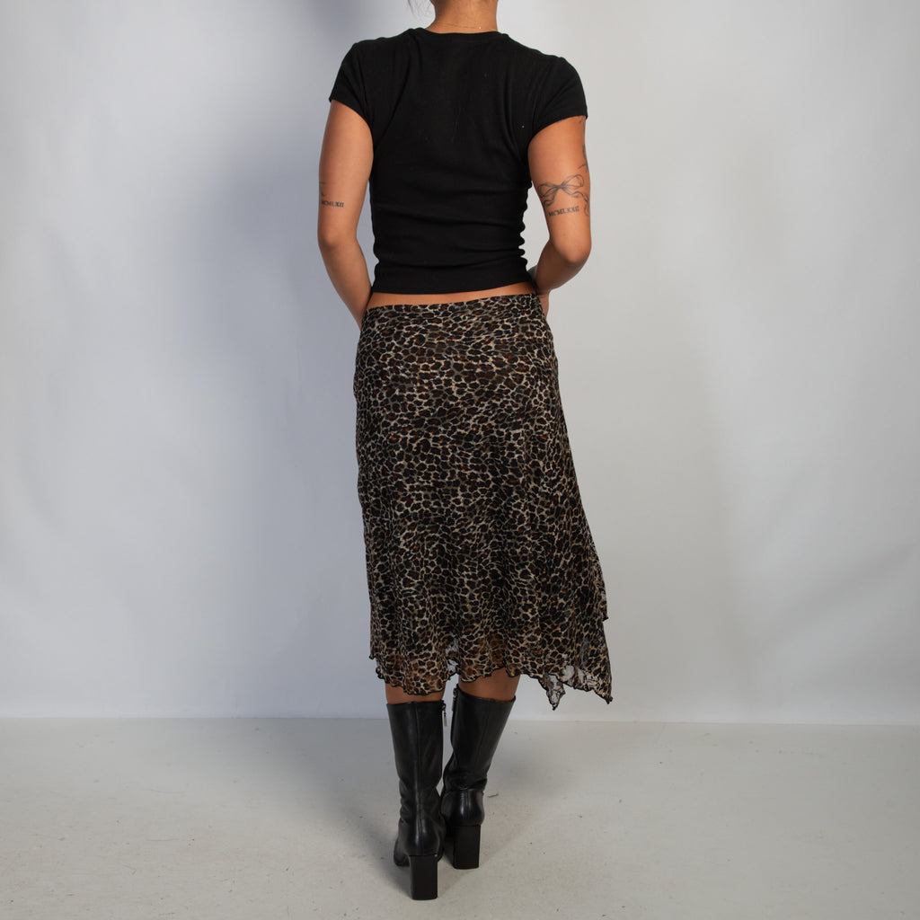 ANIMAL PRINT MIDI SKIRT