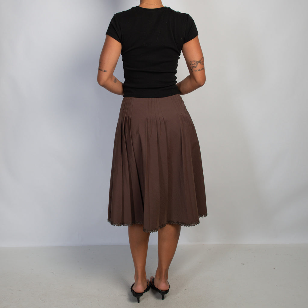 BROWN MIDI SKIRT