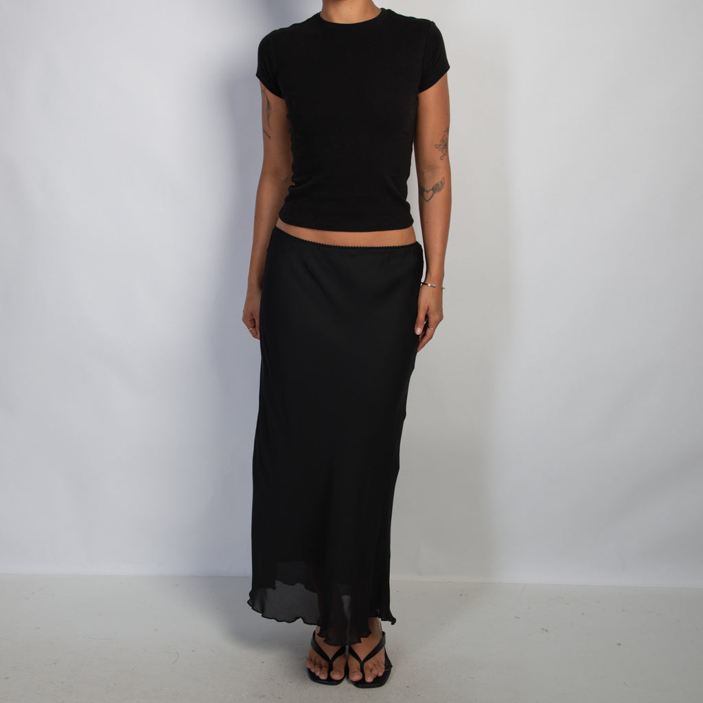 BLACK LONGLINE SKIRT