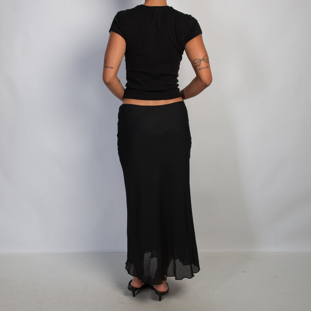 BLACK LONGLINE SKIRT