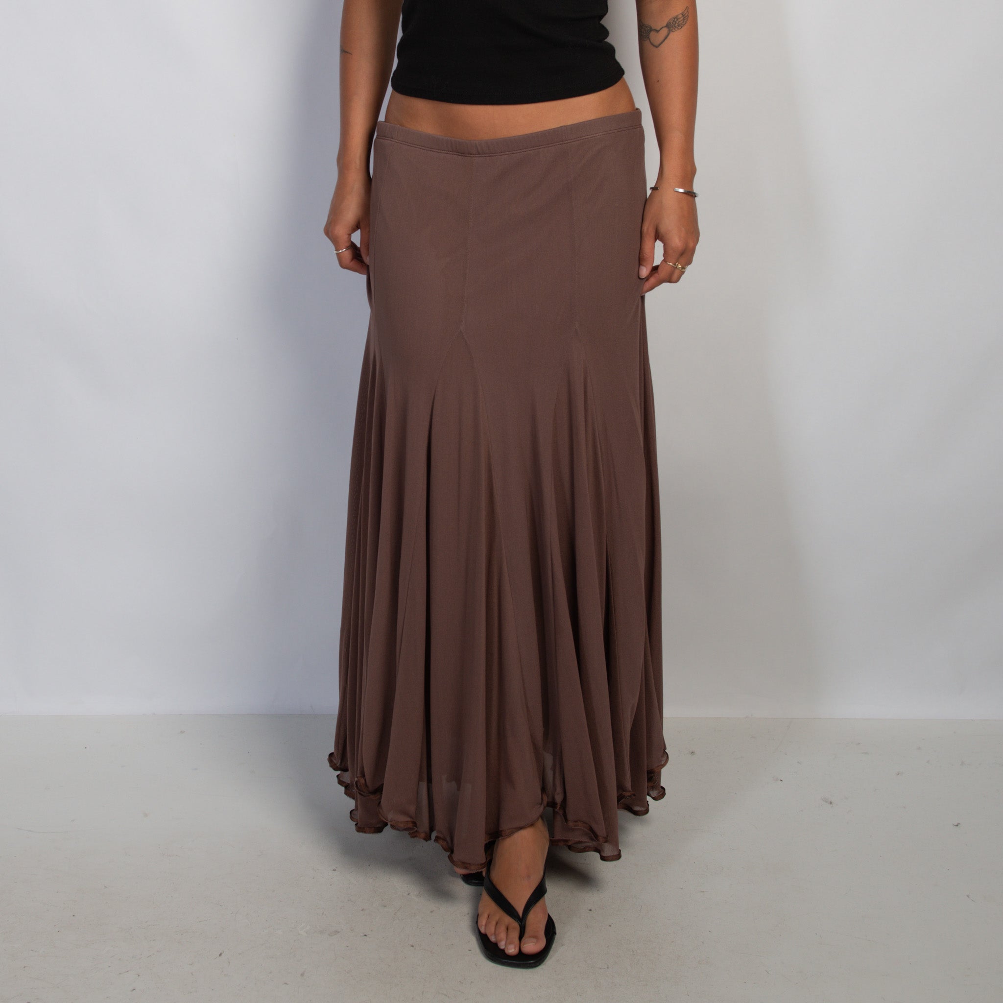 BROWN MESH SKIRT