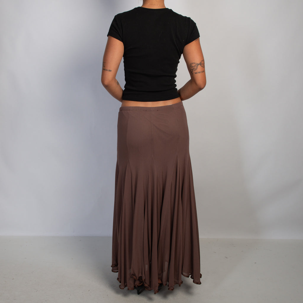 BROWN MESH SKIRT