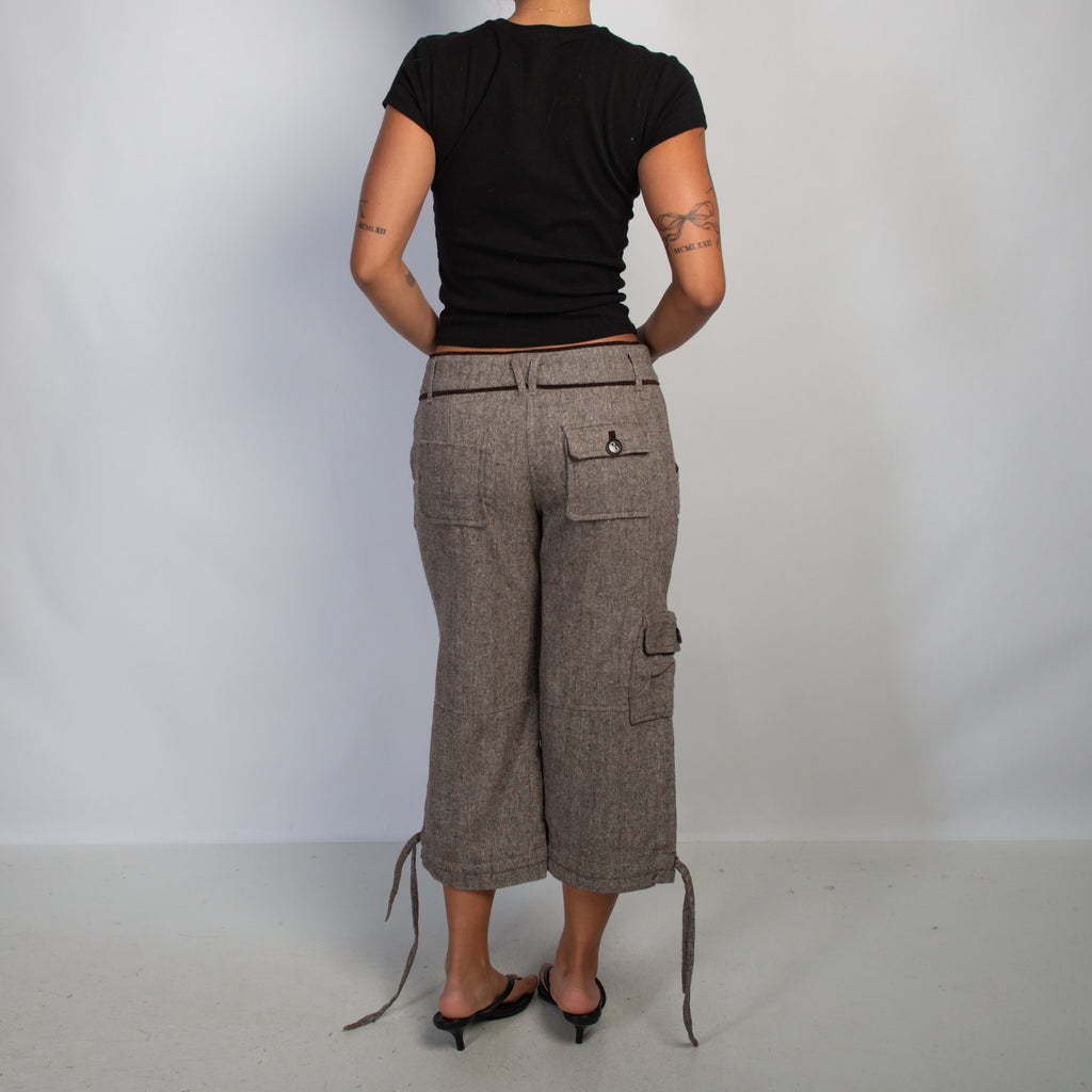 WOOL CAPRI CARGO PANTS