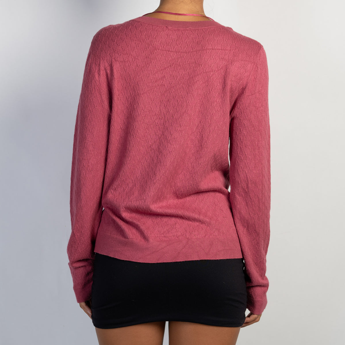 PINK TEXTURED KNIT TOP