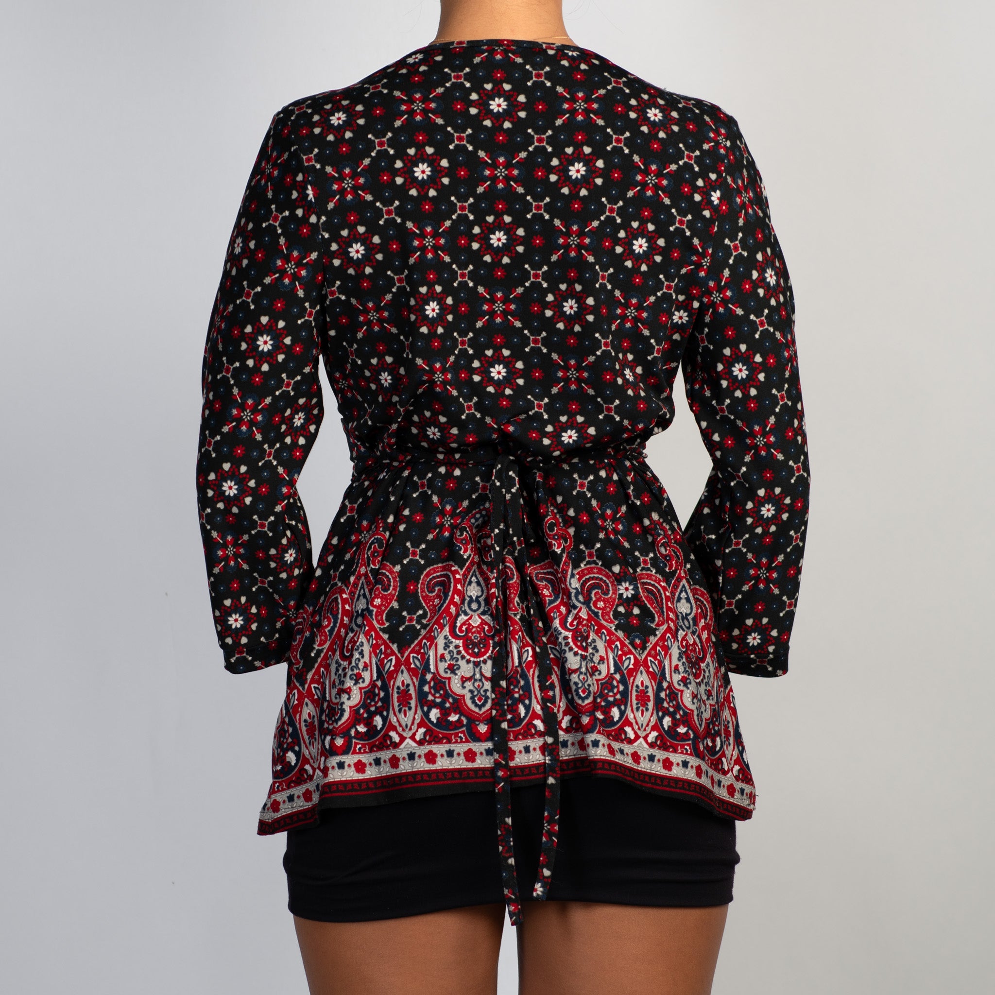 FLORAL BELT BABYDOLL TOP