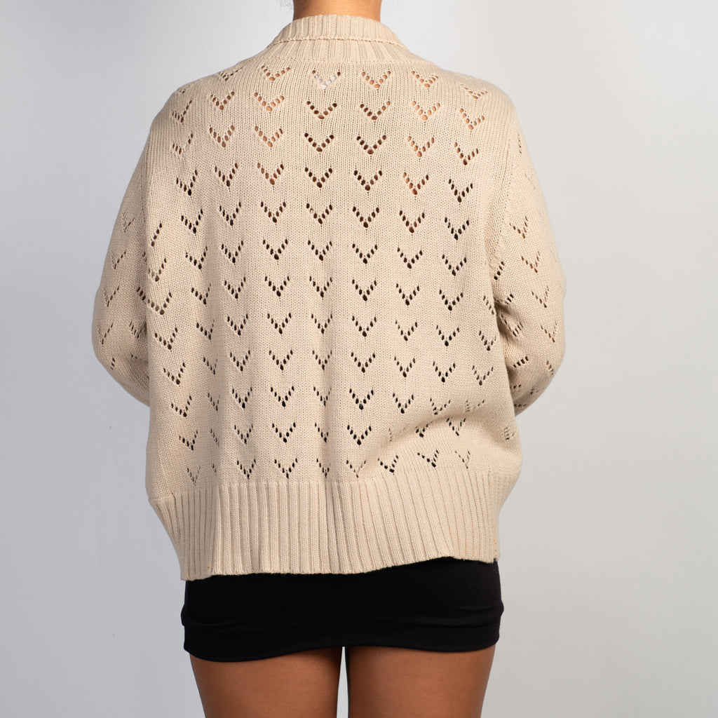 BEIGE KNIT CARDIGAN