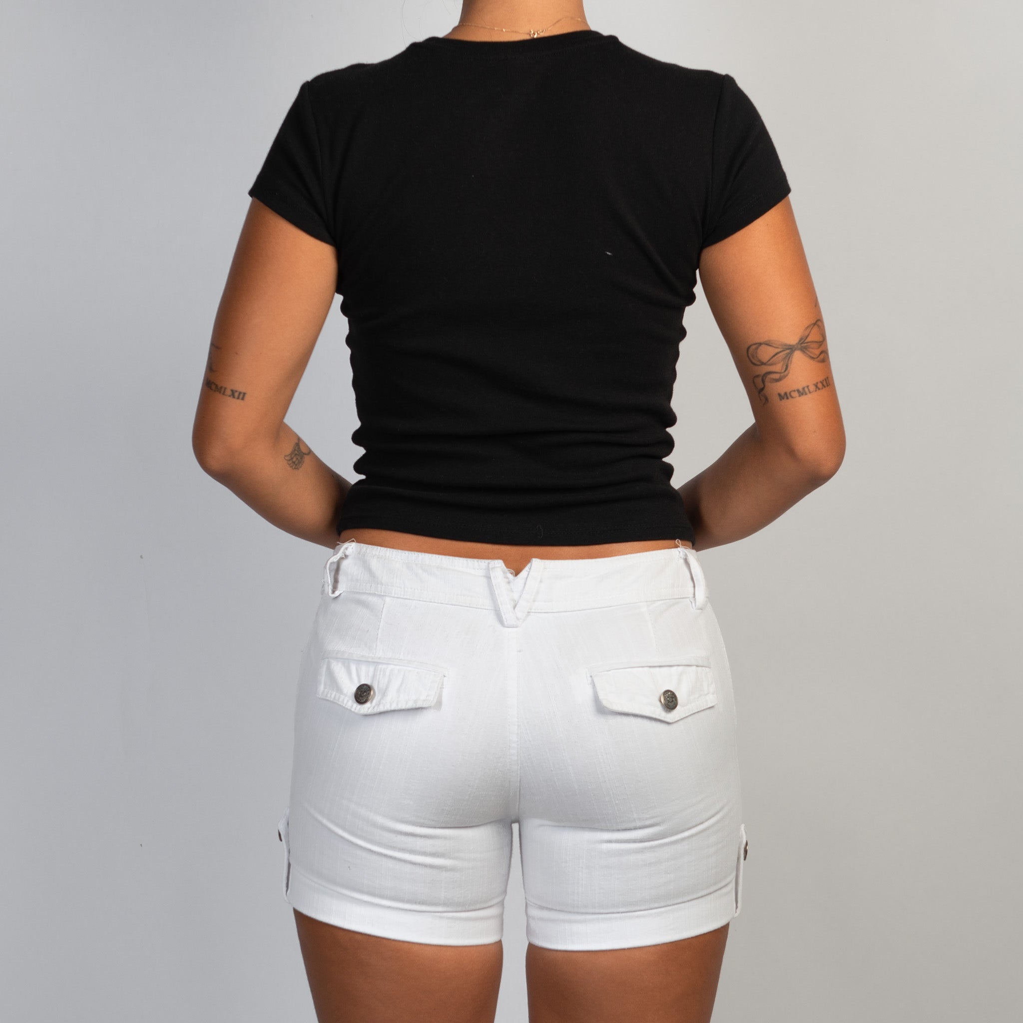 WHITE COTTON SHORTS