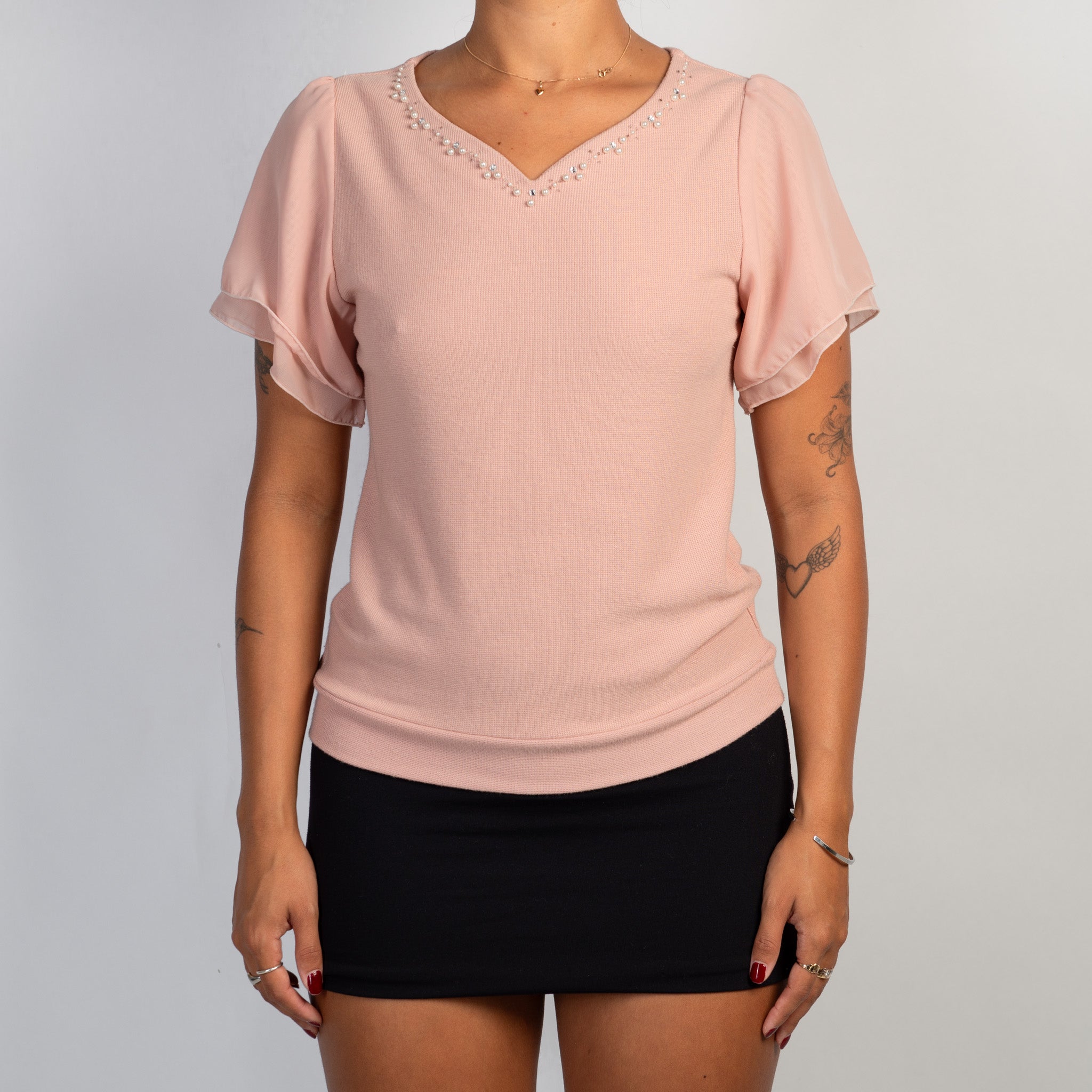PINK WAFFLE TOP