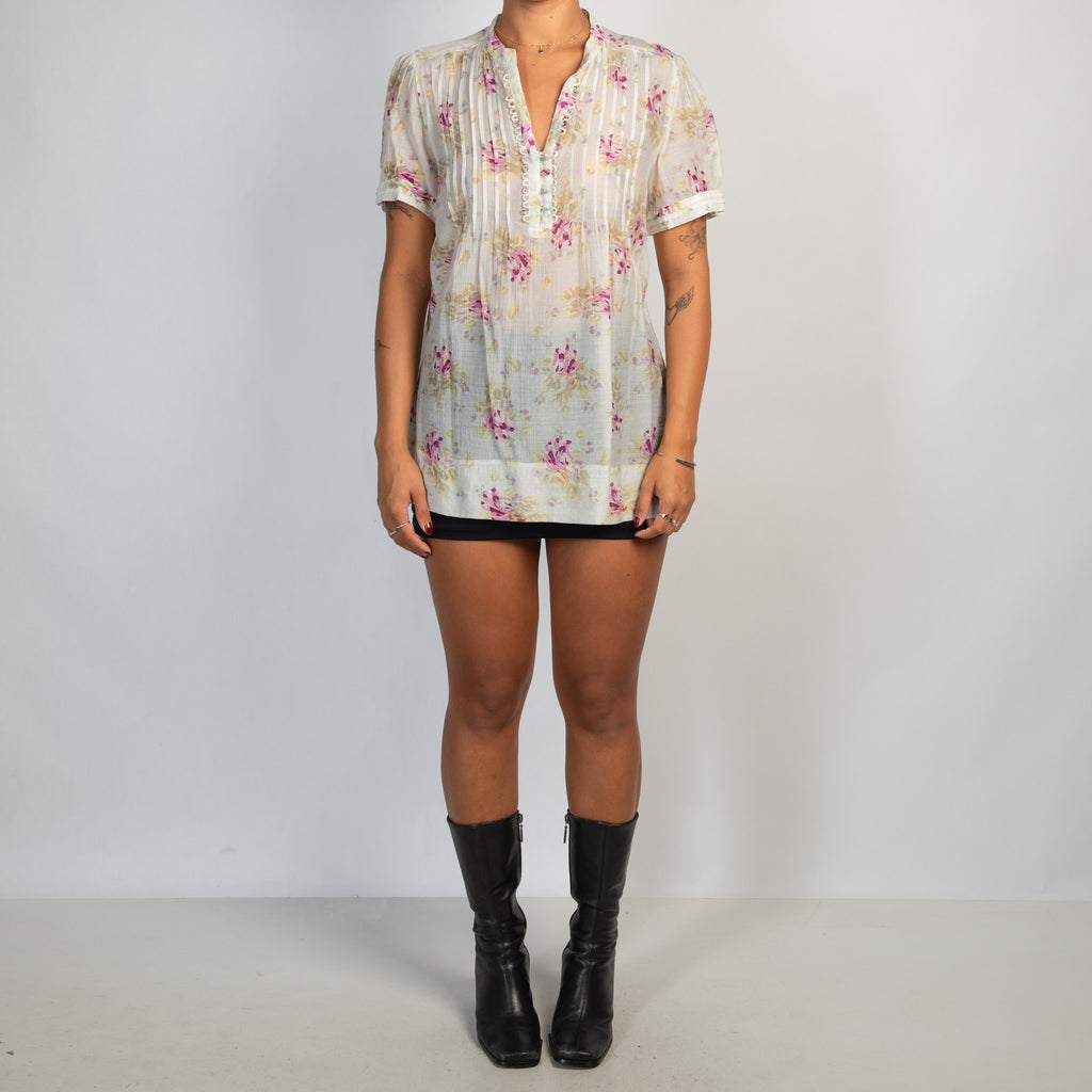 SHEER FLORAL BLOUSE