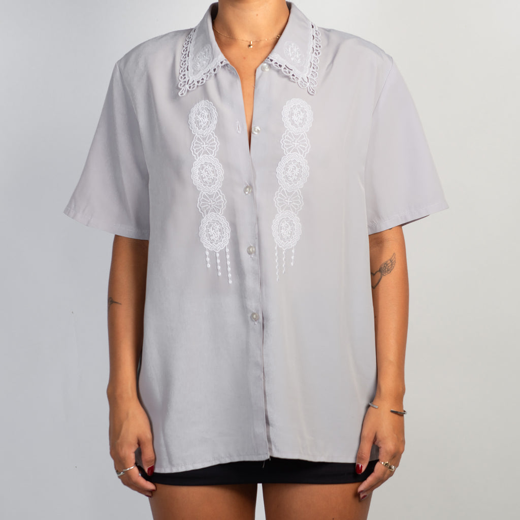 GREY BOXY BLOUSE