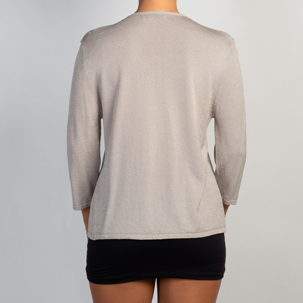 GREY 3/4 SLEEVE CARDIGAN