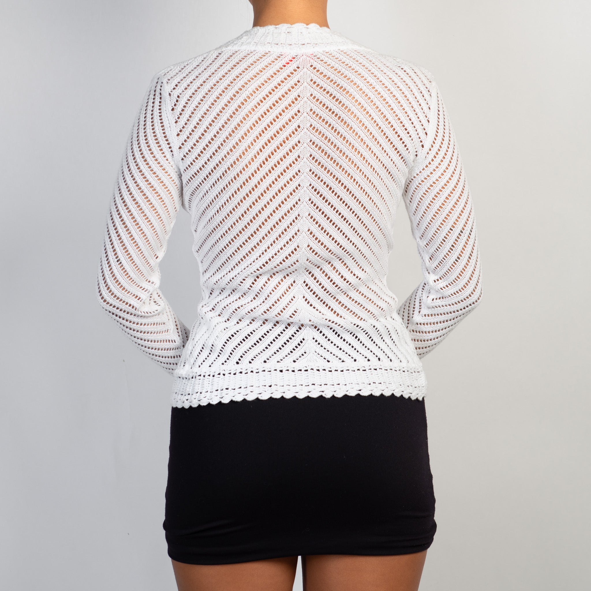 WHITE TIE FRONT CARDIGAN