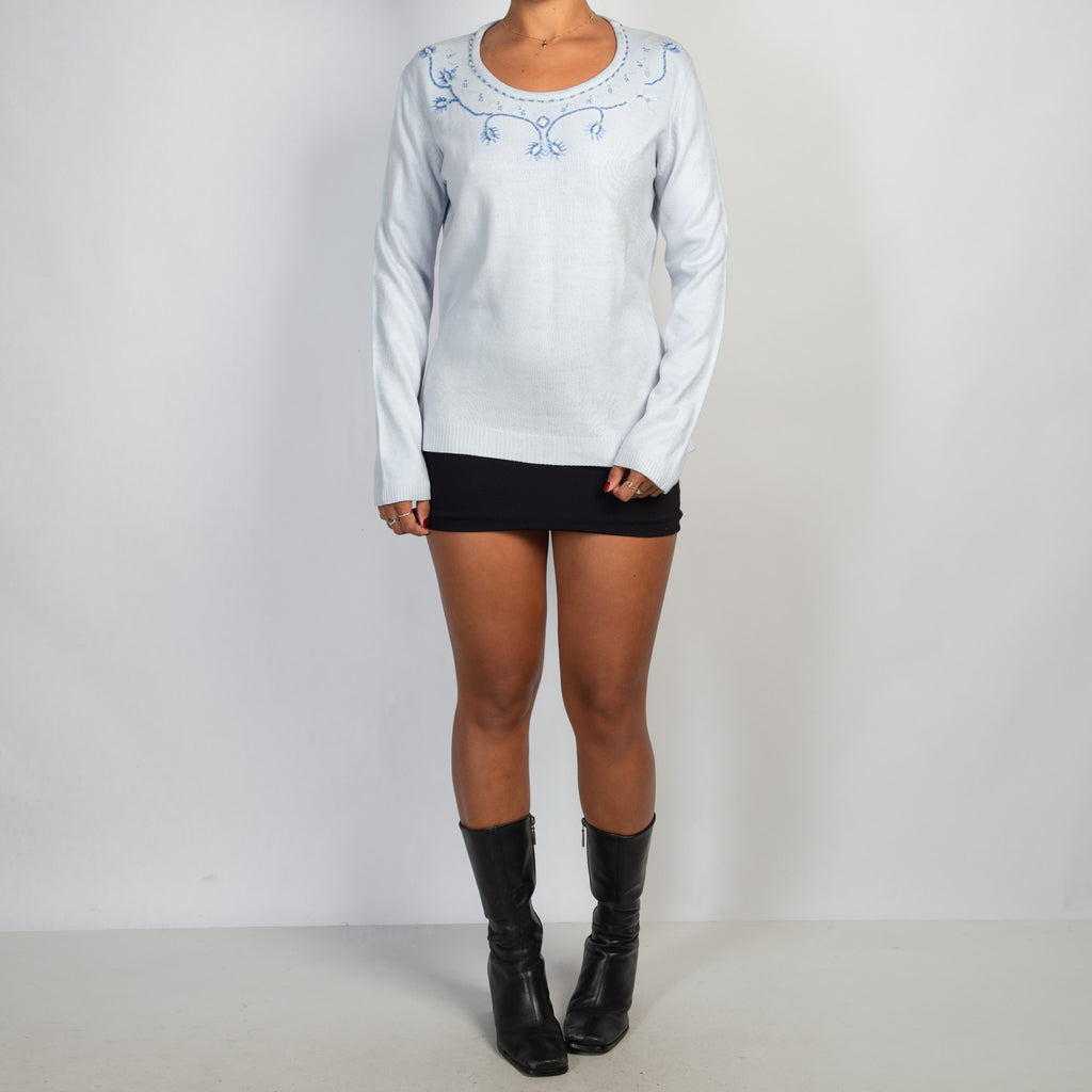 PALE BLUE KNIT TOP