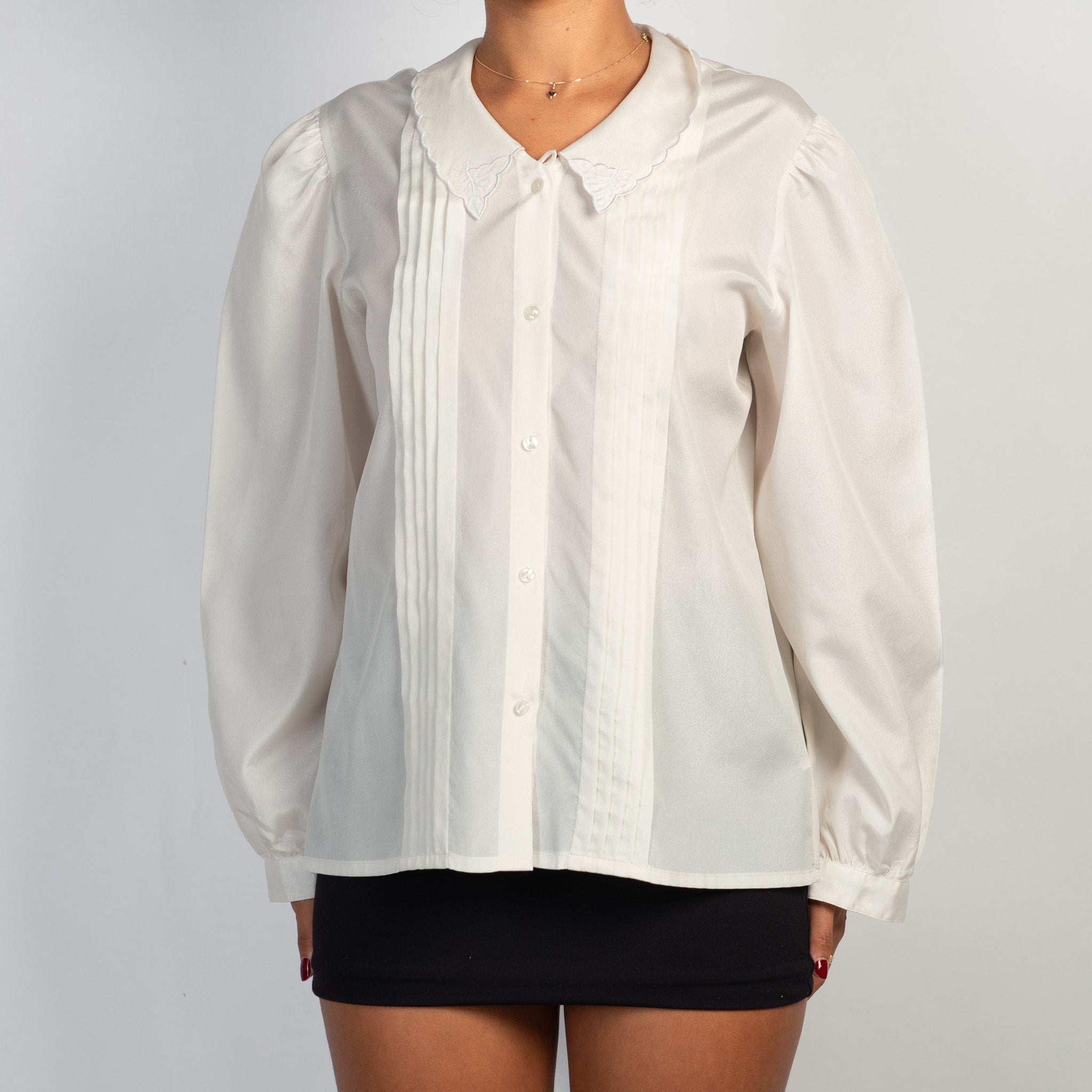 OFF WHITE PINTUCK BLOUSE