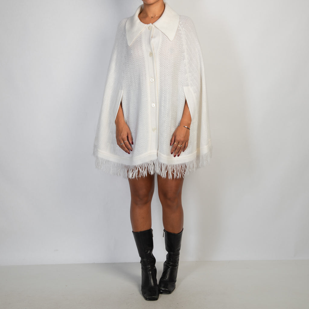 CREAM KNIT PONCHO