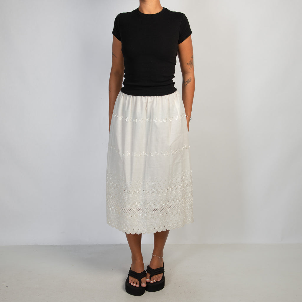 OFF WHITE BRODERIE SKIRT