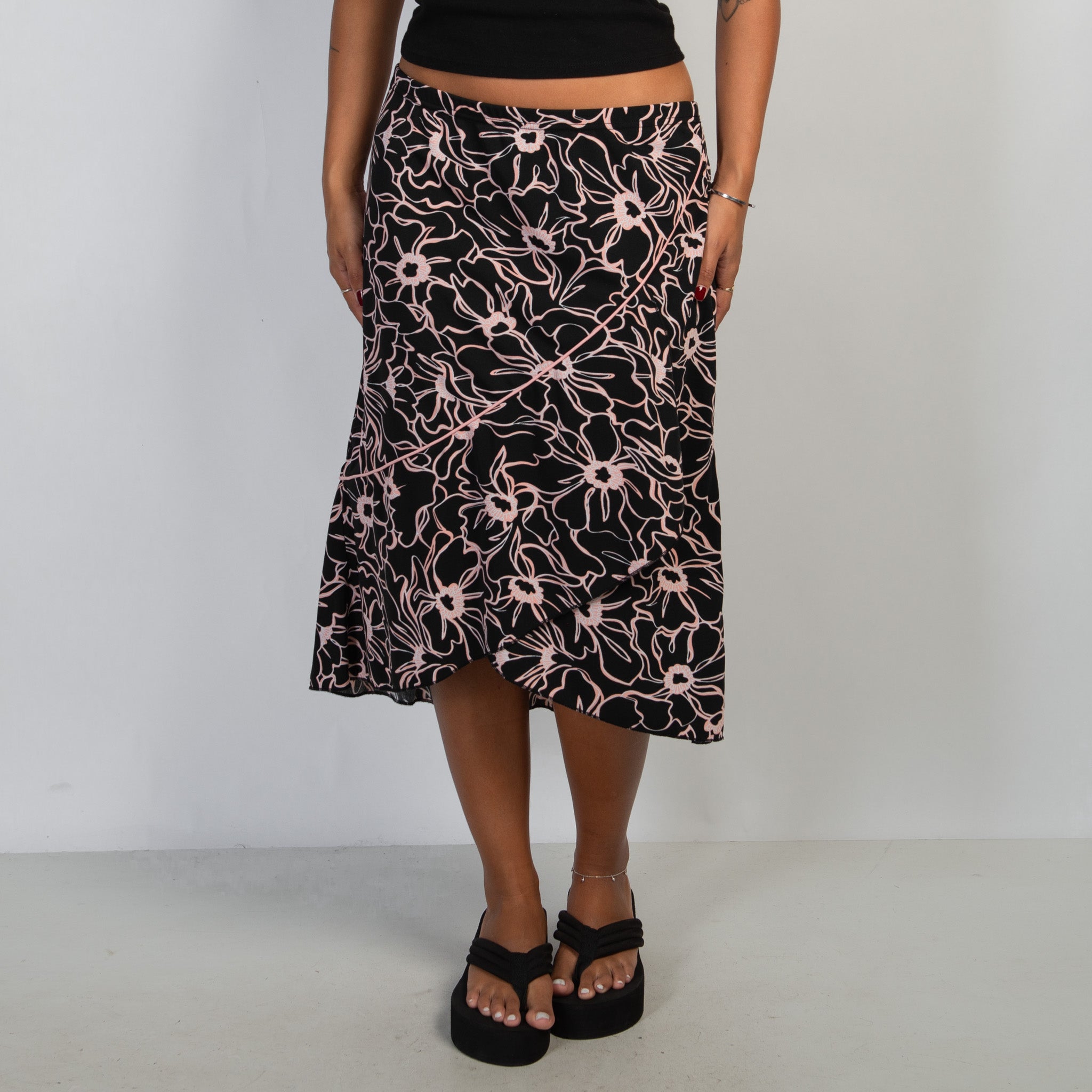 FLORAL MIDI SKIRT