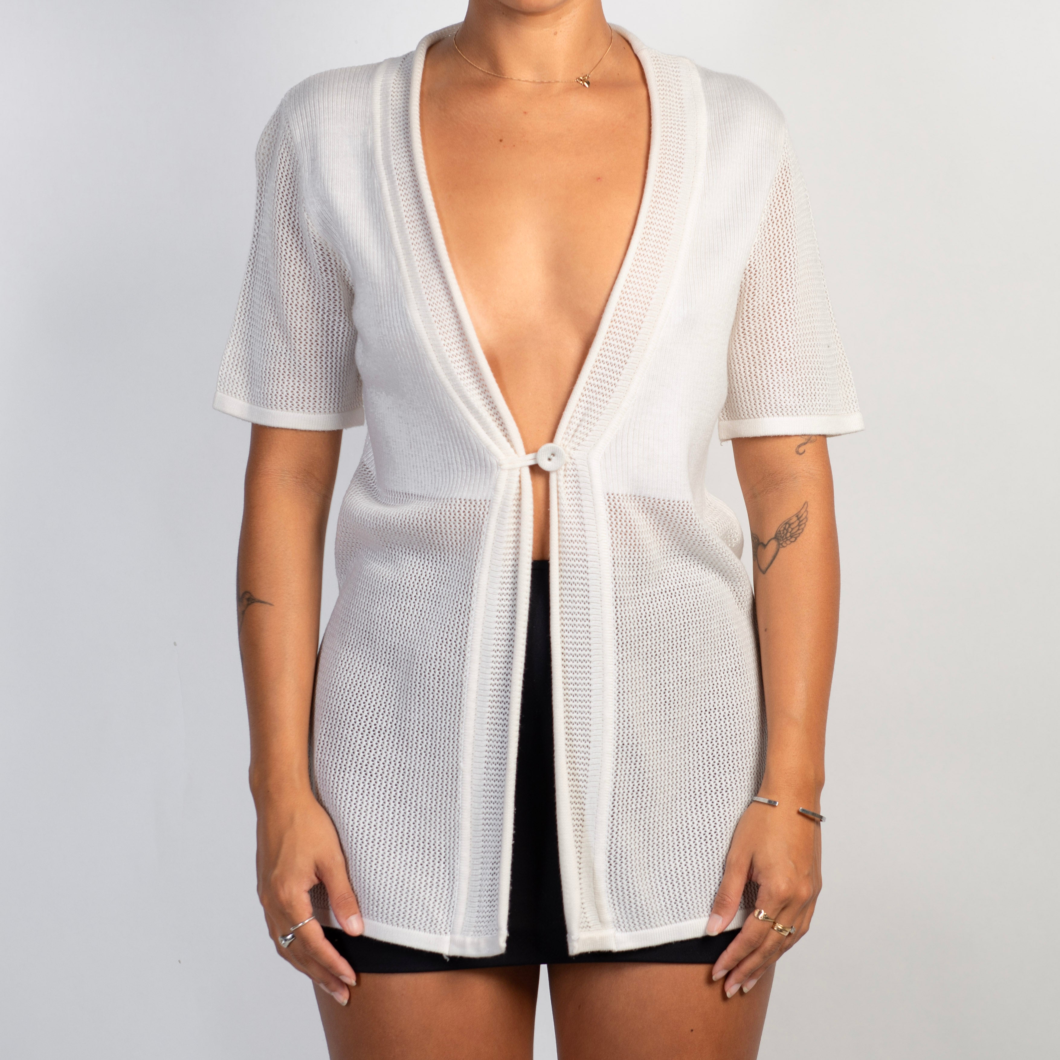 OFF WHITE KNIT CARDIGAN