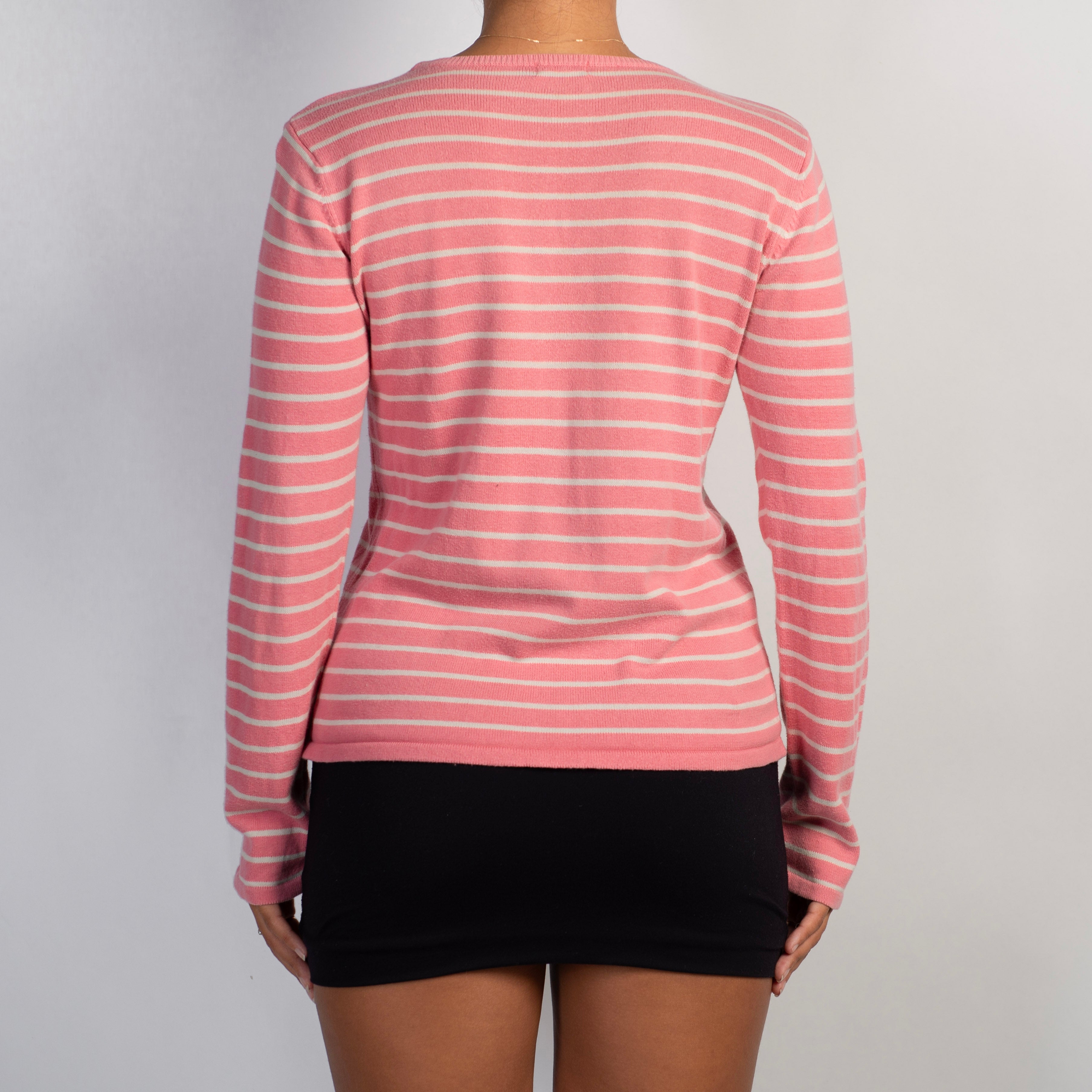 PINK STRIPE KNIT TOP