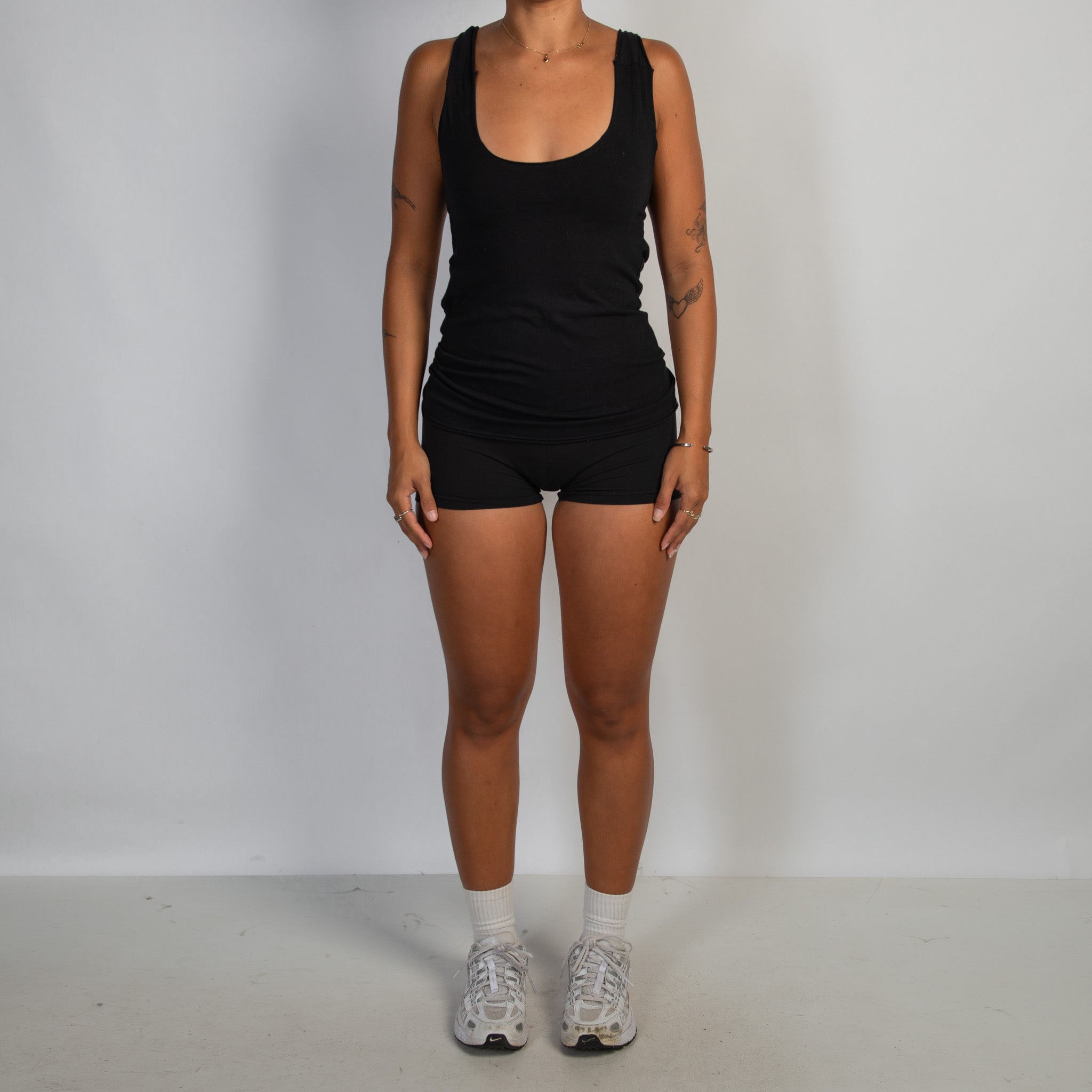 BLACK COTTON TANK TOP